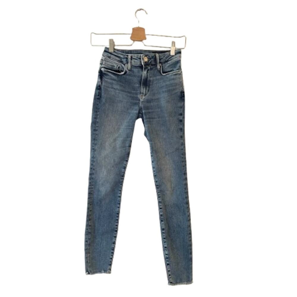 AllSaints Ankle Skinny Jeans Size XS Blue Medium Wash Denim 5-Pocket Raw Hem